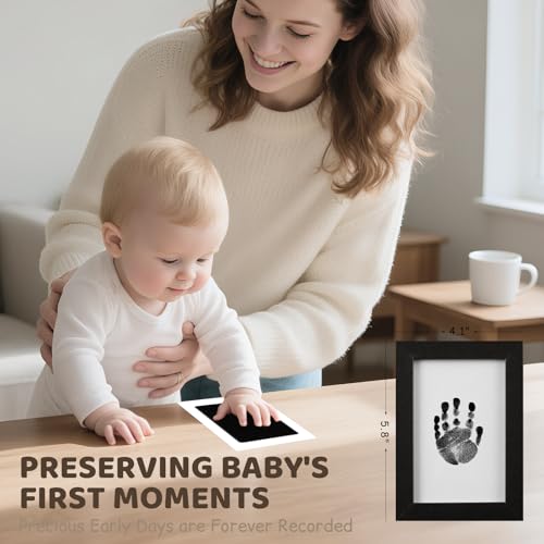 2 Park Baby Footprint Kit with 1 Wooden Frame, No Mess Inkless Hand and Footprint Kit, Clean-Touch Ink Pads for Fingerprint Stamps, Paw Print Kit for Dogs Cats, Baby Shower Gifts Keepsake for New Mom - size: S-2park