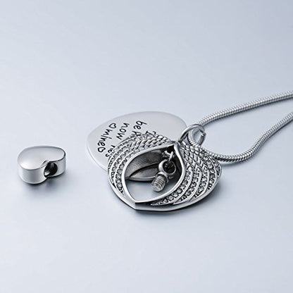 Beydodo Personalized Heart Cremation Urn Necklace for Ashes Always in My Heart Memory Necklace Gift with Funnel Kit - color: Style 2