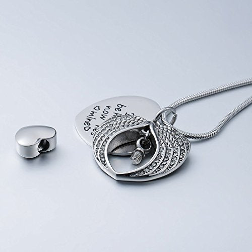 Beydodo Personalized Heart Cremation Urn Necklace for Ashes Always in My Heart Memory Necklace Gift with Funnel Kit - color: Style 2
