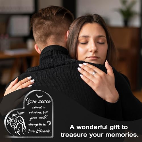 Miscarriage Gifts for Mothers, Miscarriage Condolence Gifts for Mothers, Sympathy Gift for Loss of Baby, Memorial Sorry for Loss Loving Infant, Remembrance Gift, Heart Acrylic Desk Sign, Grieving Gift - style: 043