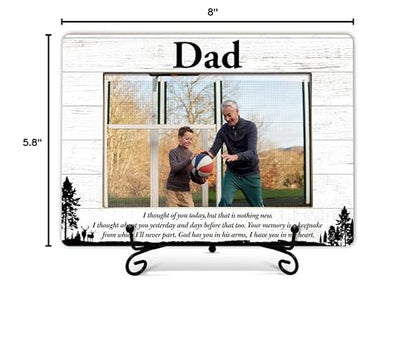 Gihyan Dad Memorial Picture Frame, In Memory of Dad Photo Frame, Sympathy Gifts For Loss of Dad, Bereavement Gifts for Loss of Father, Home Office Wooden Frame With Stand-57