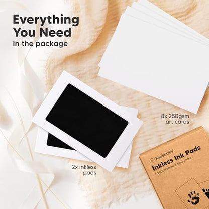 2pk Inkless Baby Hand and Footprint Kit, Mess Free Ink Pads (Jet Black, R) - color: Jet Black, size: 2-Pack, Regular 2.3" x 3.7"