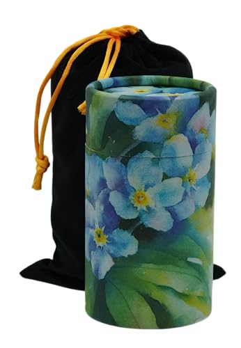 Casket Depot Forget-Me-Not Mini Size Memorial Collection Paper Biodegradable Urn for Spreading Ashes - Bio Urn for Scattering Ashes (Mini Memento Size 35 Cubic Inches)