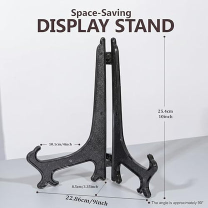 Artliving 10 Inch Black 6pcs/Set Plastic Easels Plate Display Stands Picture Frame Stand Holder - color: Black, size: 10 inch (6 pack)