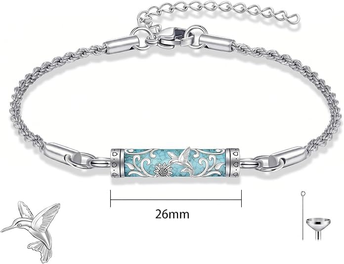 Urn Bracelet for Ashes Tree of Life/Turquoise/Sunflower Cremation Bracelet for Women