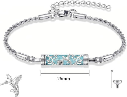 Urn Bracelet for Ashes Tree of Life/Turquoise/Sunflower Cremation Bracelet for Women