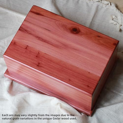 Cedar Wooden Urn for Human Ashes, Large Urn for Adult Up to 200lbs