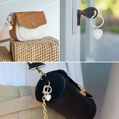 8Pcs Photo Frame Charms Heart Locket Keychains Love Photo Pendants Brass Wedding Photos Charms Memorial Photo Album Pendant for DIY Necklace Keychain Making - color: Stainless Steel Color