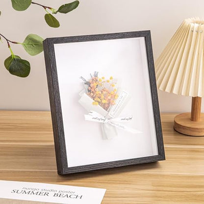 Shadow Box Display Case Frame, 4 x 6 inches, Memory Case for Photos, Medals, Crafts, Black (Black, 4x6)