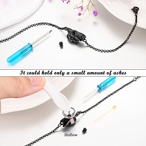 XIUDA Urn Bracelet for Ashes Rose Cremation Bracelet Ashes Holder Bangle Link Chain Ashes Bracelet for Women - style: Black