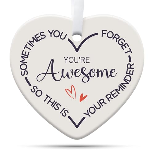 Gifts for Coworkers, Friends Christmas Ornaments, Thank You Gifts for Women, Teacher, Nurse, Sister, Best Friend, Ceramic Ornament - color: Thank You