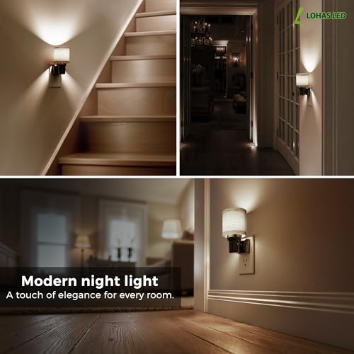 L LOHAS LED Night Lights Plug into Wall,Linen Fabric Cylinder Night Light - color: Cylinder-5000K, size: 2 Pack
