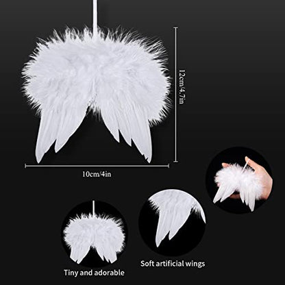 Sratte 12 Sets Xmas Memorial Ornament Fillable Ball Angel Wings,80 mm - size: 80 mm