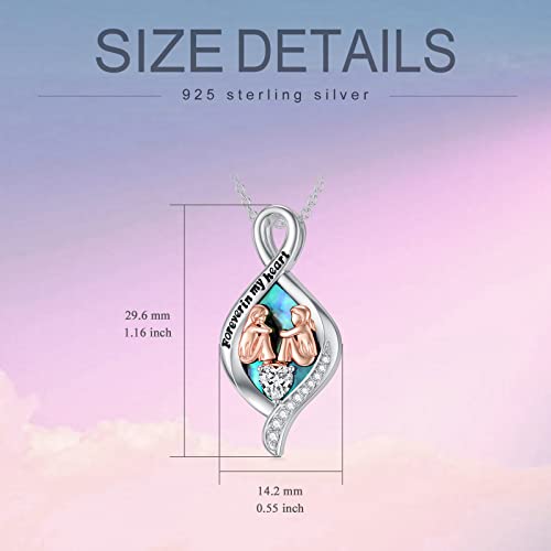 WINNICACA Silver Cremation Urn Necklaces for Ashes of Loved Ones - style: Urn Necklace for Sisters