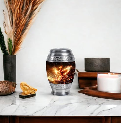 Phoenix Bird, Human Remains, 3 Inch, Metal Urns, Pack of 1, Handcrafted, Miniture for Male & Female, Small Keepsake, Little - size: 3 inch Keepsake 1PC