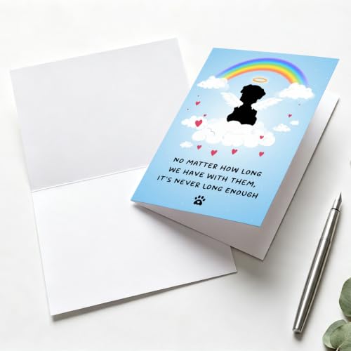 PTRUKD, Dog Loss Sympathy Card, Cute Pet Dog Loss Card With Rainbow Bridge, Dog Sympathy Card for Dog Owner Lovers - color: PLOS-KM-142