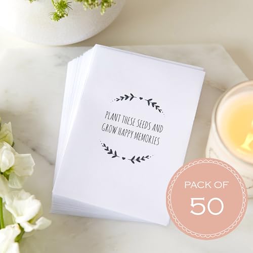 Angel & Dove 50 Funeral Favor Envelopes, 'Grow Happy Memories', Unfilled, Gift for Guests
