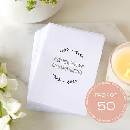 Angel & Dove 50 Funeral Favor Envelopes, 'Grow Happy Memories', Unfilled, Gift for Guests