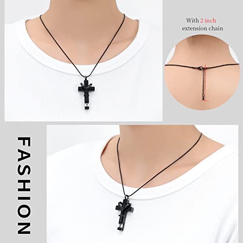 Forever in My Heart Birthstone Personalized Double Cross Urn Pendant Cremation Jewelry for Ashes Cross Ashes Keepsake - color: White