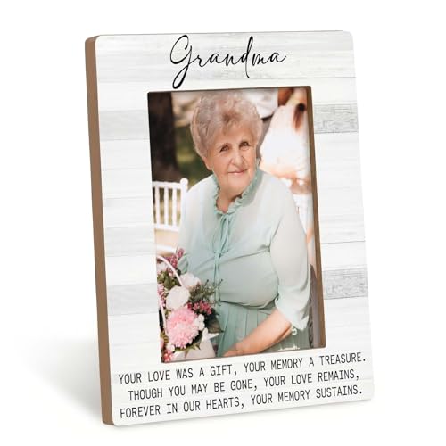Grandma Memorial Picture Frame 4x6, In Memory of Grandma Wooden Photo Frame, Memorial Gifts for Loss of Grandmas, Sympathy Gift for Grandmas Picture Photo Frames Decor for Desk Table Room - color: color-7