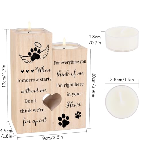 Pet Memorial Gifts for Dogs, Candle Holders - Loss of Dog Sympathy Gift, Loss of Pet