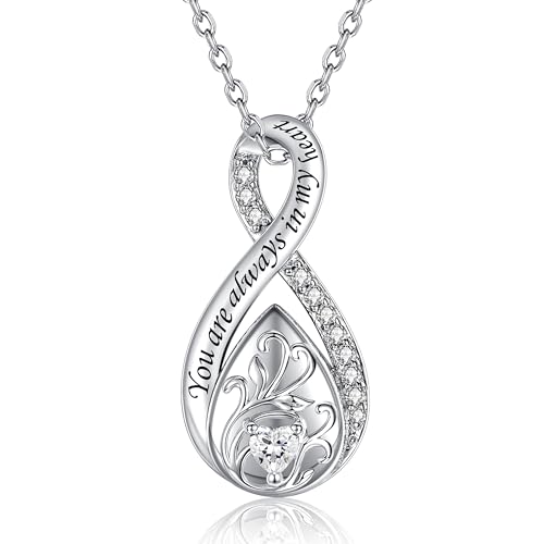Sterling Silver Urn Necklace for Ashes for Women: Infinity Cremation Jewelry for Women - Ashes Keepsake Pendant Memorial Jewelry Gifts for A Loss of Loved Ones - color: white