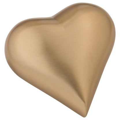 Brushed Gold Heart Keepsake Cremation Urn for Ashes, Brass, Gold Urn, Keepsake Sized Cremation Urn, 3 Inches Wide - color: Brushed Gold