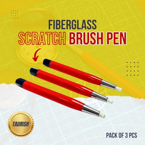 Fiberglass Scratch Brush Pens 3 Pack for Jewelry, Watch & Coin Cleaning