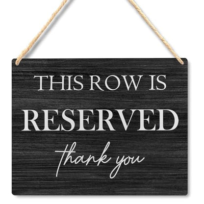 Ryeolo Wedding Reserved Signs, Wooden Hanging Signs, 10.2x7.8 Inches (Black) - color: Black