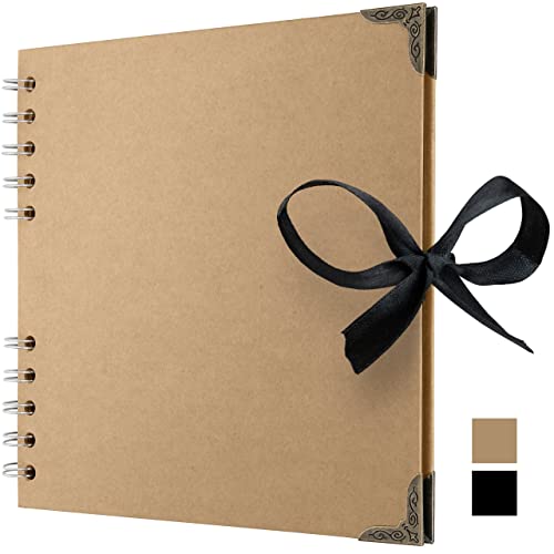 Scrapbook Album, 36 Pages, 7 x 7 Inch, Brown Photo Album, Scrap Book | Hardcover with Thick 200 GSM Kraft Paper, Ideal for Your Scrapbooking Albums, Art & Craft Projects (Brown, 7 x 7 Inch) - color: Brown, size: 7 X 7 Inch