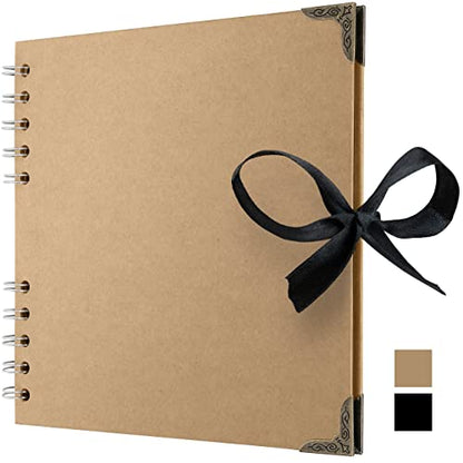 Scrapbook Album, 36 Pages, 7 x 7 Inch, Brown Photo Album, Scrap Book | Hardcover with Thick 200 GSM Kraft Paper, Ideal for Your Scrapbooking Albums, Art & Craft Projects (Brown, 7 x 7 Inch) - color: Brown, size: 7 X 7 Inch