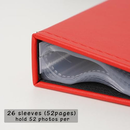 Photo Album 5x7 52 Pockets Pack of 2 Leather Cover Picture Book Holds 5x7 Photos for Wedding, Baby, Family, Graduation - color: Red, size: 5x7 (2 PK)