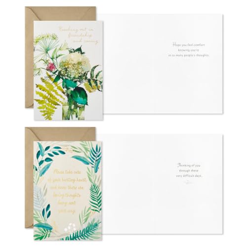 Hallmark Sympathy Cards with Envelopes, 12-Pack (Watercolor Greenery)