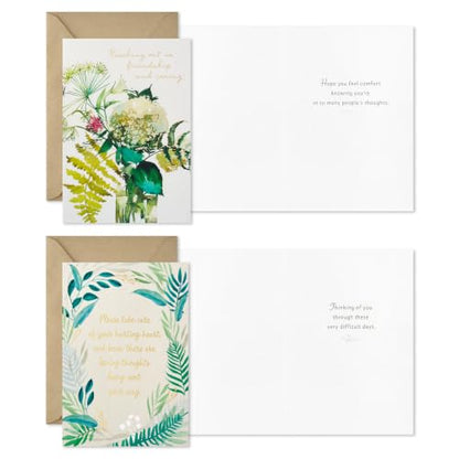 Hallmark Sympathy Cards with Envelopes, 12-Pack (Watercolor Greenery)
