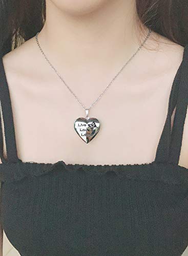 YOUFENG Love Heart Locket Necklace that Holds Pictures Polished Lockets Necklaces Birthday Gifts Unicorn - color: LoveHeart