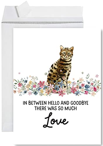 Andaz Press Jumbo Pet Sympathy Card with Envelope, Sorry For Your Loss Card, Bengal Cat Loss Of Pets, Cat Grief Bereavement Card with Big Blank Space to Send to Friends, Family, 8.5" x 11", 1-Pack - color: Bengal Cat