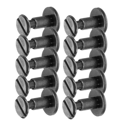 LALAFINA 10pcs Flat Rivets Chicago Binding Screws Leather Cap Rivet Set DIY Leather Decoration for Mailbox Door Pins Repair