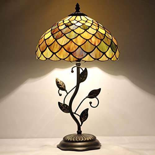 Tiffany Lamp Fish Scales Style Stained Glass Table Lamp - color: Fish Scales Style