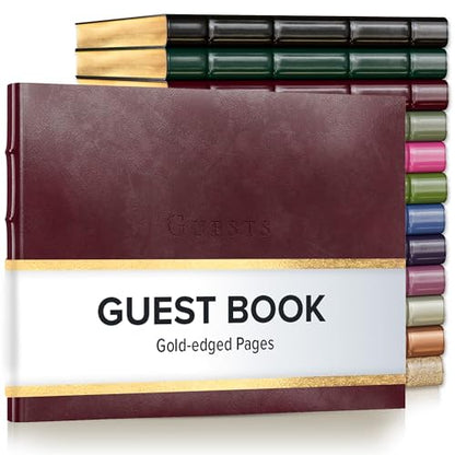 Gallery Leather Guest Book - Great for Wedding, Reception, Baby and Bridal - color: Acadia Burgundy