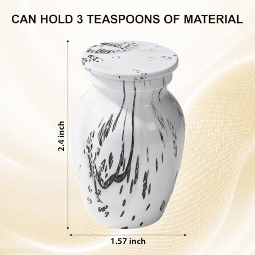 Small Keepsake Cremation Urns for Human Ashes, Memorial Urns, Achromatic - color: Marble-effect