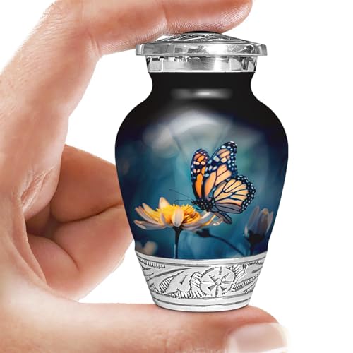 Butterfly Urn for Human Ashes | Keepsake Handcrafted Funeral Memorial | Decorative Cremation Urn for Women and Men - color: Butterfly, size: Small