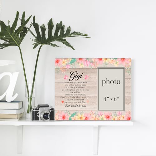 Gigi Wooden Photo Frame, Grandma Gifts | 8 x 10 Gigi Picture Frame for 4 x 6 Inches Photo - color: gigi