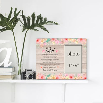Gigi Wooden Photo Frame, Grandma Gifts | 8 x 10 Gigi Picture Frame for 4 x 6 Inches Photo - color: gigi
