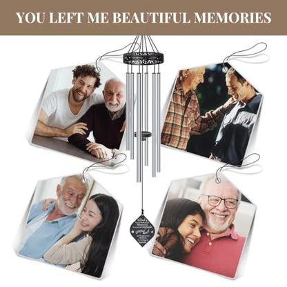 Memorial Gifts for Loss of Dad,32'' Sympathy Wind Chimes Gifts for Loss of Father, Bereavement/Condolence/Remembrance Gift, Windchimes in Memory of Dad - size: F-Silver- Dad