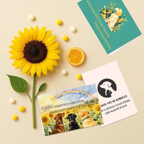 150 Pcs Pet Sympathy Cards with Envelopes and Stickers,10 designs 6 x 8 inch for Loss of Pet Dog and Cat with Paw & Heart Loss of Dog Condolence Cards Bulk Pets Bereavement Gifts with Heartfelt - color: Pet Sympathy Cards