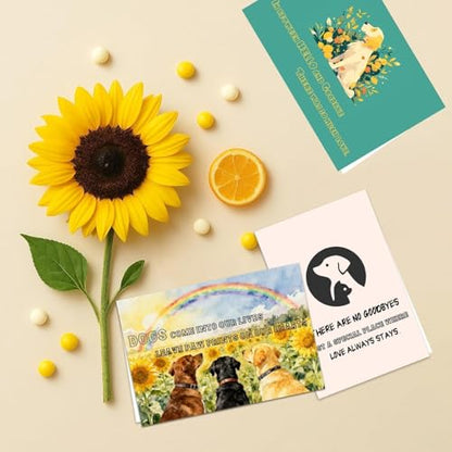 150 Pcs Pet Sympathy Cards with Envelopes and Stickers,10 designs 6 x 8 inch for Loss of Pet Dog and Cat with Paw & Heart Loss of Dog Condolence Cards Bulk Pets Bereavement Gifts with Heartfelt - color: Pet Sympathy Cards