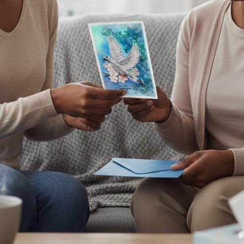 Dove Sympathy Card, Animal Thinking Of You, Condolence, Quilling Card for Him, Her, Friend and Love (Dove Sympathy) - color: Dove Sympathy