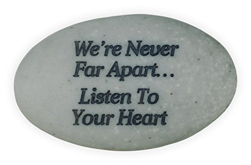 AngelStar Rainbow Bridge Pet Stone - We're Never Far Apart…Listen to Your Heart, Deep Grey