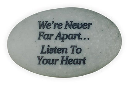 AngelStar Rainbow Bridge Pet Stone - We're Never Far Apart…Listen to Your Heart, Deep Grey