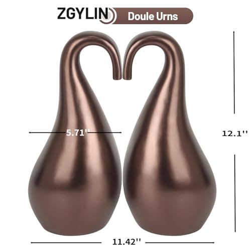 Double Urns for Human Ashes Adult Male Female,Companion Urns for Husband and Wife Together,Shape of Swan and Heart Urn for Human Ashes Adult Women Man (420 Cu/in Total)